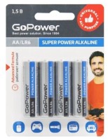 Батарейка алкалиновая GoPower AA LR6 BL4