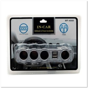 Автомоб. разветвитель на 4 прикур-ля + USB WF-4008 Автомоб. разветвитель на 4 прикур-ля + USB WF-4008