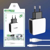 СЗУ 5G TRAVEL CHARGER T-34  + кабель  Micro USB (2 USB/2A/ FAST CHARGE)