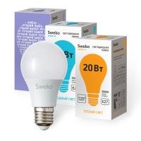Лампа светодиодная SWEKO A60 E27 20W 3000K 220V (груша)
