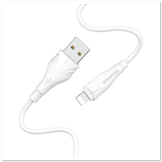Кабель Lightning  BOROFONE BX18 2А (3М) (круглый)