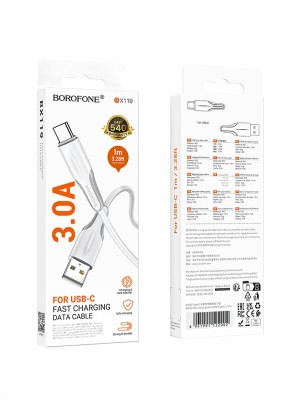 Кабель TYPE C BOROFONE BX119 3А (1М) (круглый)