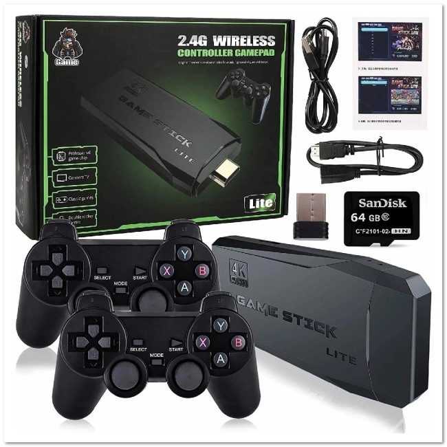 Игровая приставка GAME STIK LITE 4К 10000 встр.игр, 64Гб, 2 беспр.джойстика Игровая приставка GAME STIK LITE 4К 10000 встр.игр, 64Гб, 2 беспр.джойстика