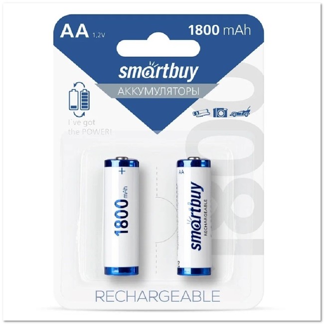 Аккумулятор NiMh Smartbuy AA/2BL 1800 mAh