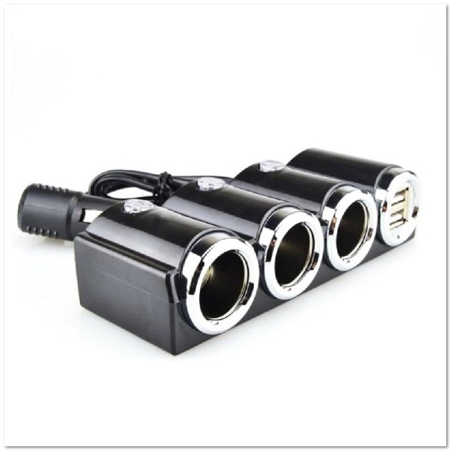 Автомоб. разветвитель Olesson на 3 прикур-ля + 2 USB (12/24 V) 1503