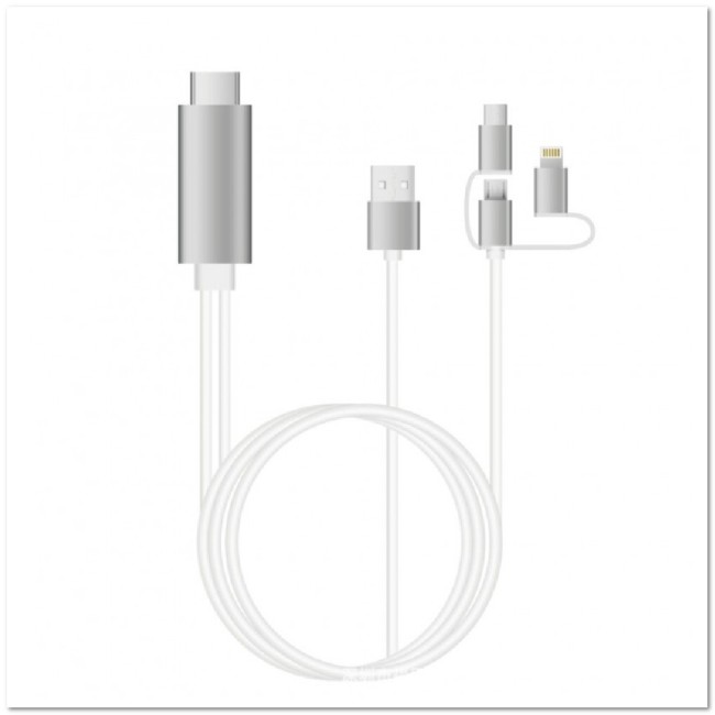 Адаптер HDTV to iPhone/micro USB/TYPE-C  2m