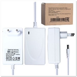 СЗУ для цифровых устройств 12V (2А) разъем 5,5 / 2,5 LP-196 WHITE (кабель 1,2м) СЗУ для цифровых устройств 12V (2А) разъем 5,5 / 2,5 LP-196 WHITE (кабель 1,2м)