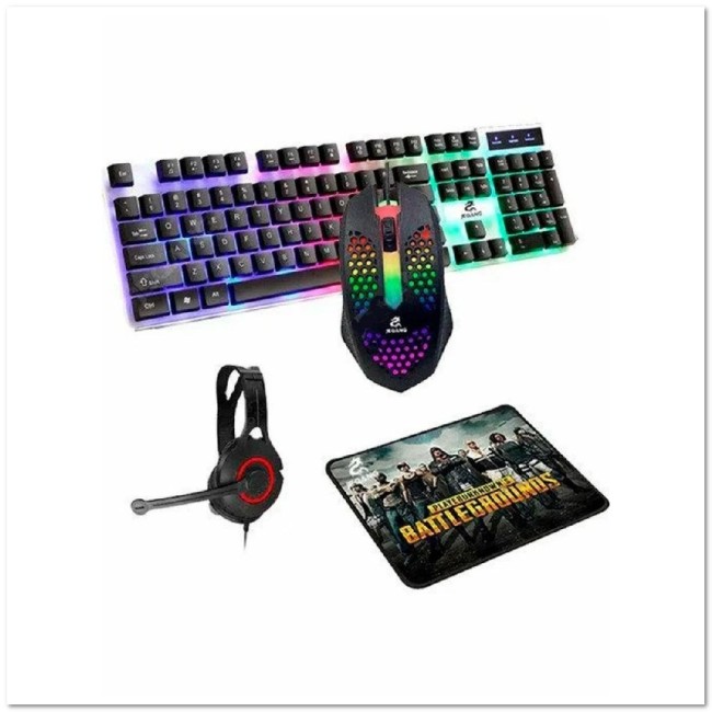 Игровой набор 4 в 1 GF500 (клавиатура+мышка+наушники+коврик)