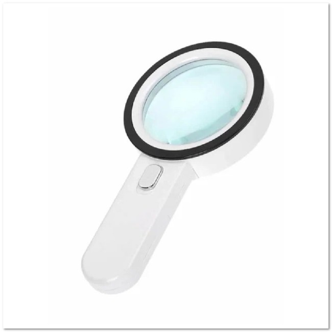 Лупа ручная DT7671  10Х D125мм 13LED с подсветкой