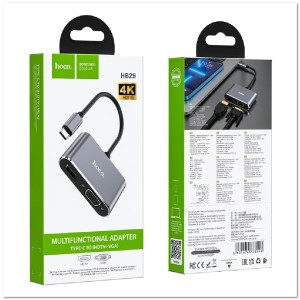 TYPE C-HUB на 2 порта HOCO HB29 (HDTV+VGA)
