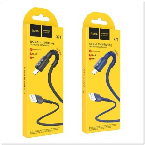 Кабель Lightning HOCO X71  2.4A (L=1M) нейлоновая оплетка Кабель Lightning HOCO X71  2.4A (L=1M) нейлоновая оплетка