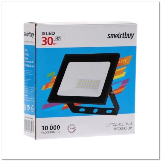 Фонарь-прожектор светодиодный Smartbuy 30Вт SBL-FLSMD-30-65K (30W/6500K/IP65)