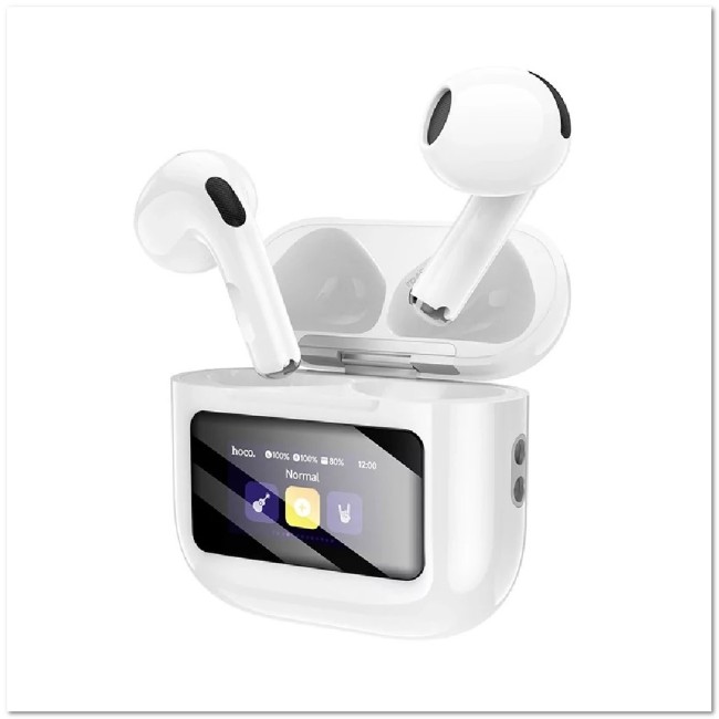 Беспроводные наушники HOCO EW73 TWS WHITE (с экраном) BT5.4 ANC