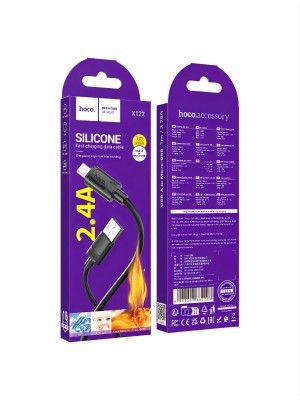 Кабель micro USB HOCO X122 2.4А, силиконовый, 1м Кабель micro USB HOCO X122 2.4А, силиконовый, 1м