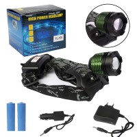 Фонарь налобный FL-159 (LED, 2*18650, ZOOM, Т6, 3 режима)
