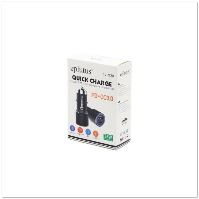 АЗУ EPLUTUS CU-222Q с USB+TYPE-C-портами PD+QC3.0 36W метал.