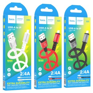 Кабель Lightning HOCO X85  2.4A (L=1M) круглый, толщина 6мм