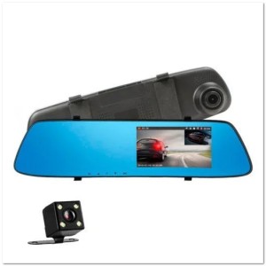 Автомобильный 2-х канальный регистратор-ЗЕРКАЛО GDX-388L (FULL HD, 140 гр.+ VGA, 120 гр.) AV-IN, LCD 4.3