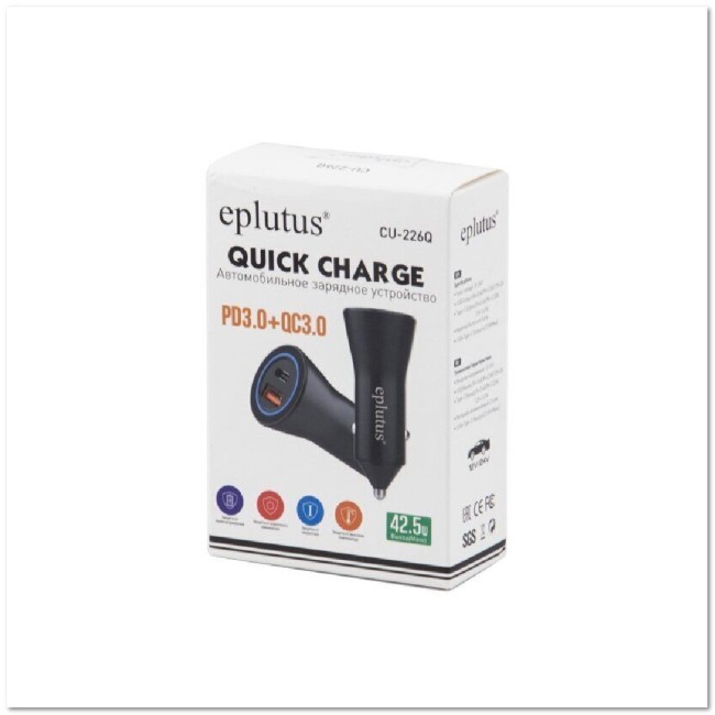 АЗУ EPLUTUS CU-226Q с USB+TYPE-C-портами PD+QC3.0 42.5W метал.