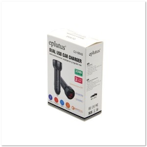 АЗУ EPLUTUS CU-504Q с 2-мя USB QC3.0 30W удлиненный, метал.