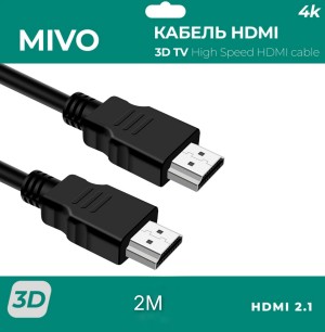 HDMI-кабель 2 метра 4K высокоскоростной MIVO HDMI-кабель 2 метра 4K высокоскоростной MIVO