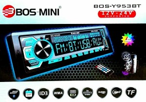 Автомагнитола BT BOS-MINI Y953BT 12-24V/МУЛЬТИРУЛЬ/7 ЦВ./ЕВРОРАЗЪЁМ/ОХЛАДИТЕЛЬ