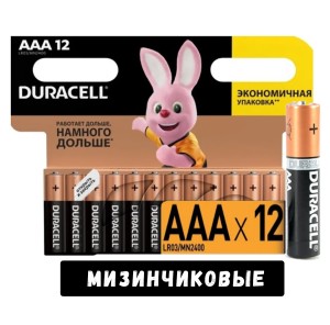 Батарейка алкалиновая DURACELL LR03 AАA BL12  (144шт в кор.)