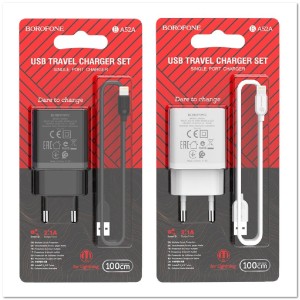СЗУ BOROFONE BA52A с USB + кабель Lightning 2.1A СЗУ BOROFONE BA52A с USB + кабель Lightning 2.1A