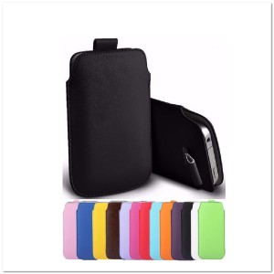 Сумка с язычком (эко кожа) №4, Nokia 510/525/Samsung i9000/S5830, черная