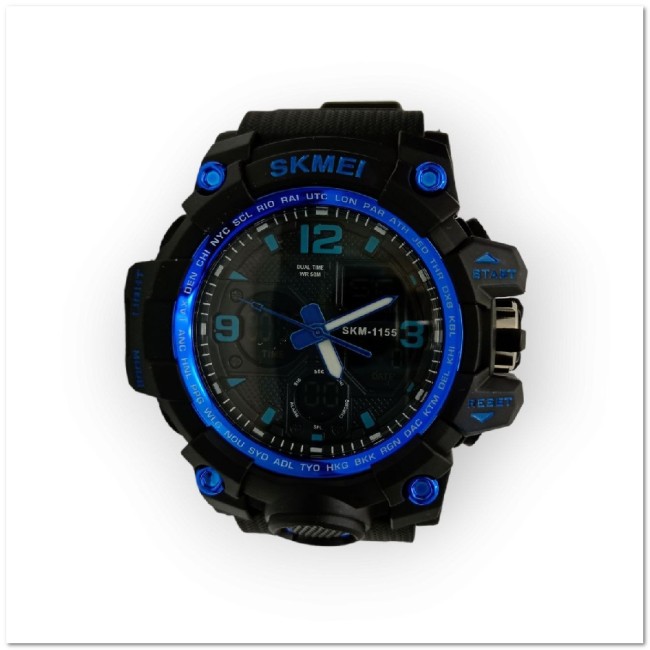 Водонепроницаемые наручные часы SPORT  SKMEI 1155B black-blue (+ механика) тех.пак