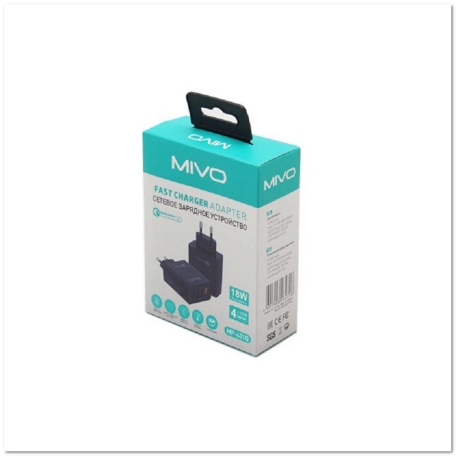 Сетевой USB ХАБ MIVO MP431Q с 4-мя USB-портами 3A БЫСТРАЯ ЗАРЯДКА
