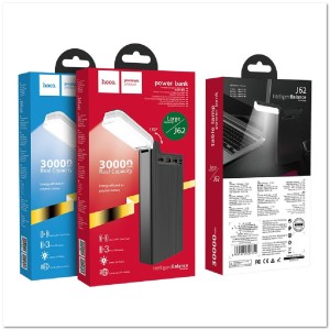 POWERBANK HOCO J62 30000 mAh 3 USB, micro USB, USB-C, фонарик,  LED-дисплей