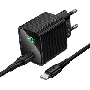 СЗУ HOCO CS83A c USB+TYPE-C + кабель Lightning QC3.0+PD20W LED-дисплей