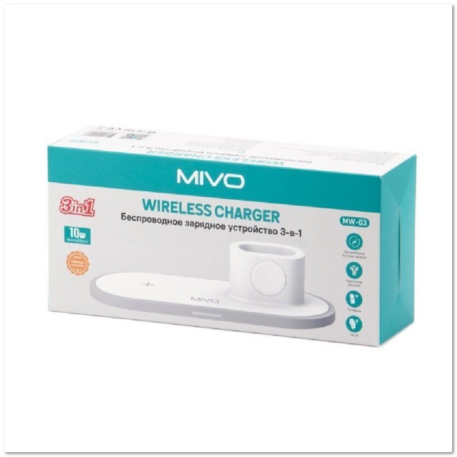ЗУ беспроводное MIVO MW-03 3в1