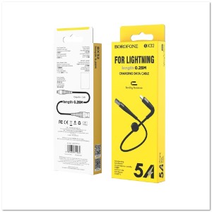 Кабель Lightning  BOROFONE BX32 2.4А (0,25М) (нейлоновый)
