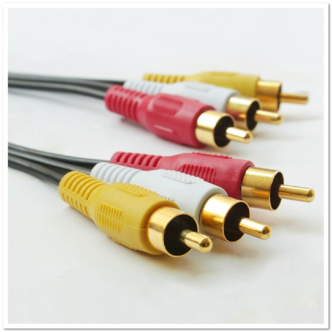 Видеокабель 3RCA-3RCA (3+3) PREMIUM 5 Метров