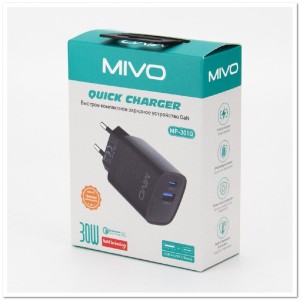 СЗУ MIVO MP-301Q с USB+TYPE-C портами Q3.0 30W