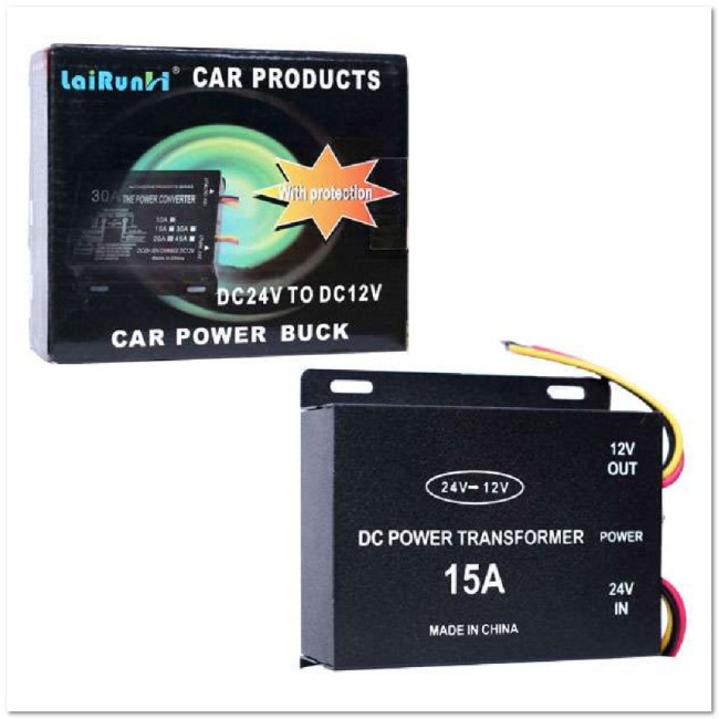 Автомобильный преобразователь 15А (24v-12v)