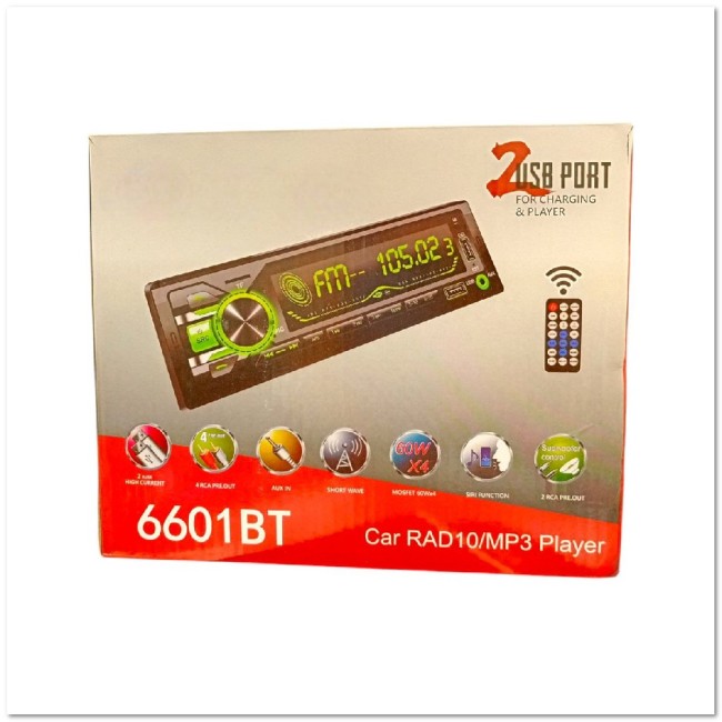 Автомагнитола BLUETOOTH ProkOk 6601 60W/2USB/ЕВРОРАЗЪЕМ/ОХЛАДИТЕЛЬ