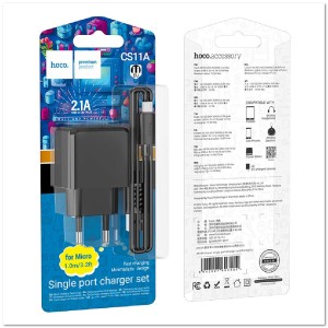 СЗУ HOCO CS11A с USB + кабель Micro USB 2.1A
