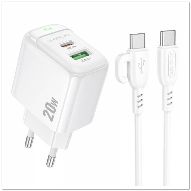 СЗУ BOROFONE BAS44A с USB+TYPE-C портами PD3.0 20W