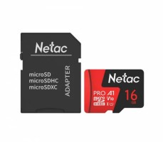 MicroSD NETAC 16 Гб с SD-адаптером 10 класс (100 Mb/s)