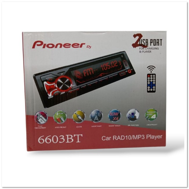 Автомагнитола BLUETOOTH ProkOk 6603 60W/2USB/ЕВРОРАЗЪЕМ/ОХЛАДИТЕЛЬ