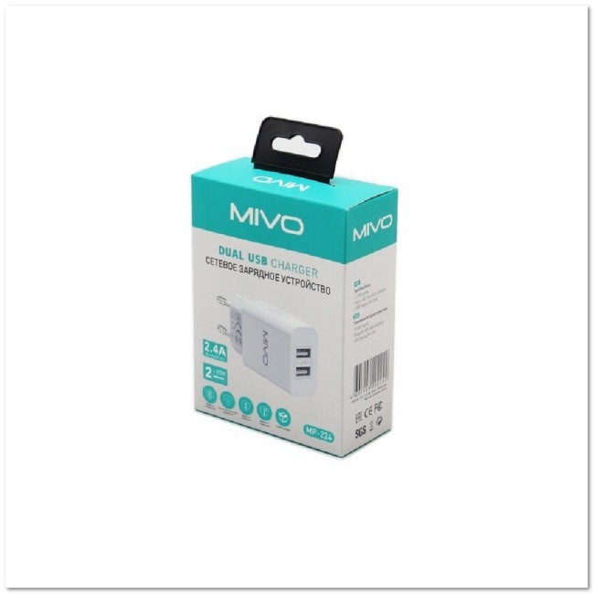 СЗУ MIVO MP-224 с 2-мя USB 2.4A