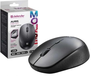 Мышь беспроводная DEFENDER MB-027, 800-1600dpi, 4 кнопки, БЕСШУМНАЯ