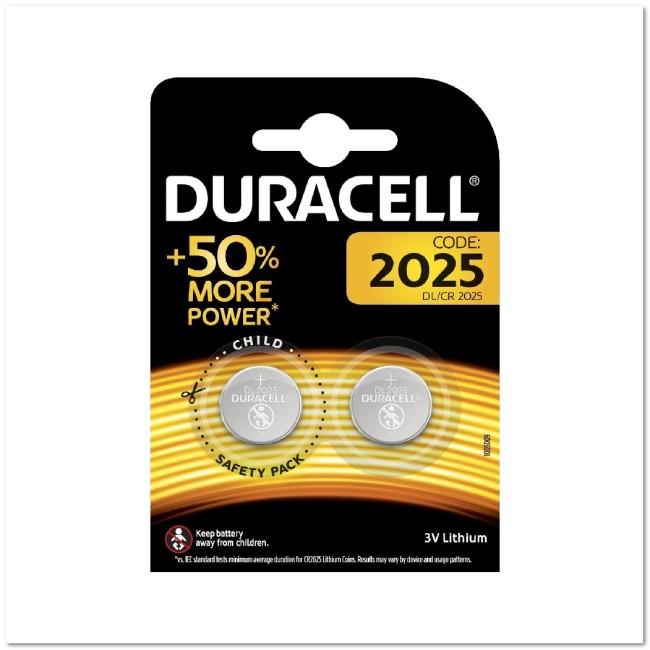 Литиевый элемент питания DURACELL CR2025 BL2