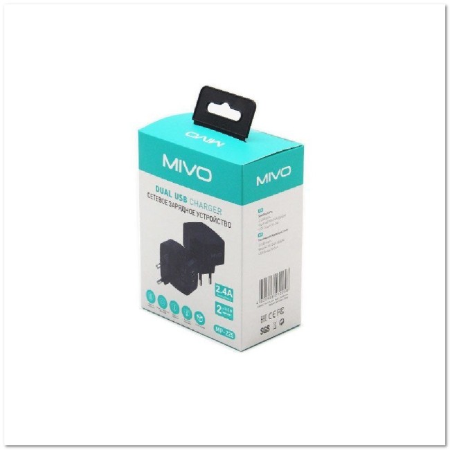 СЗУ MIVO MP-225 с 2-мя USB 2.4A