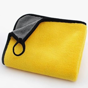 Автомобильное полотенце 60*40 желто-серое двухстороннее с петелькой (микрофибра) Автомобильное полотенце 60*40 желто-серое двухстороннее с петелькой (микрофибра)