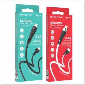 Кабель Lightning  BOROFONE BX46 2.4 А (1М) (ЗАЩИТА ОТ ДЕТЕЙ/ ОТ ПЕРЕГРЕВА/ОТ МОРОЗА)