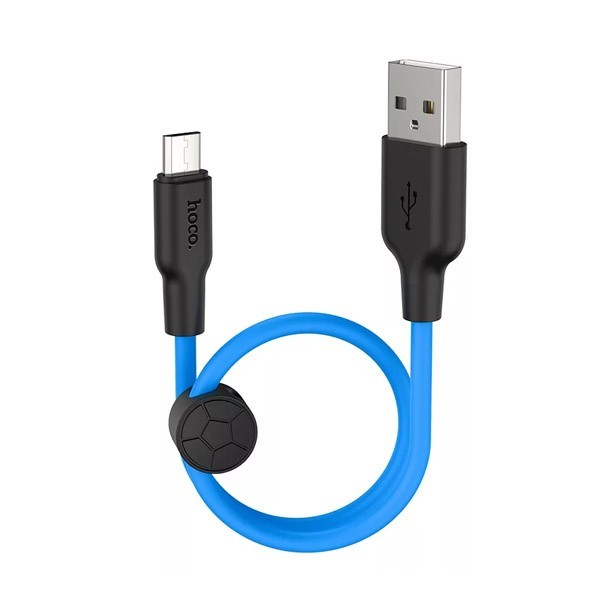 Кабель micro USB HOCO X21 Silicone 2A (L=0,25М) (ЗАЩИТА ОТ ДЕТЕЙ/ ОТ ПЕРЕГРЕВА/ОТ МОРОЗА)